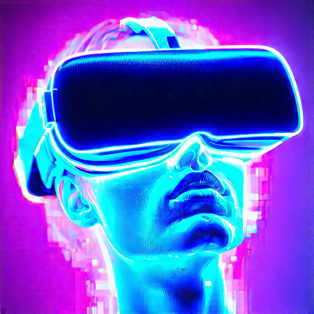 Vr headset with glowing screen