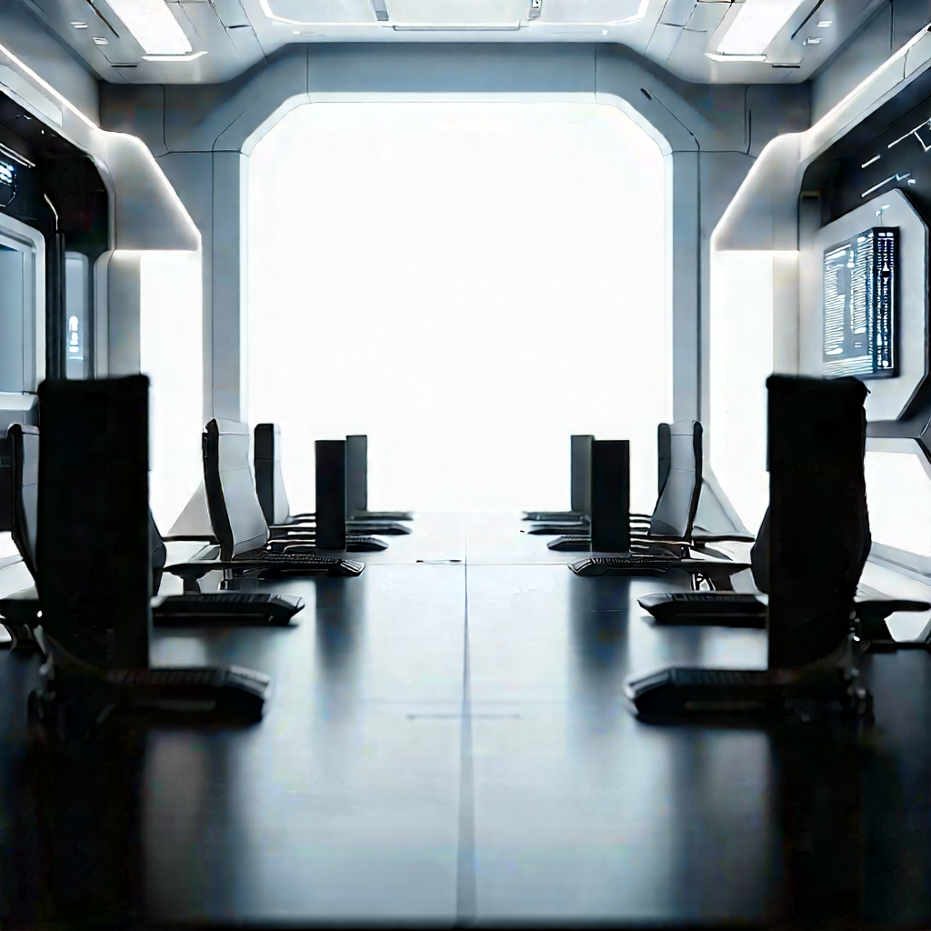 Futuristic tech startup office