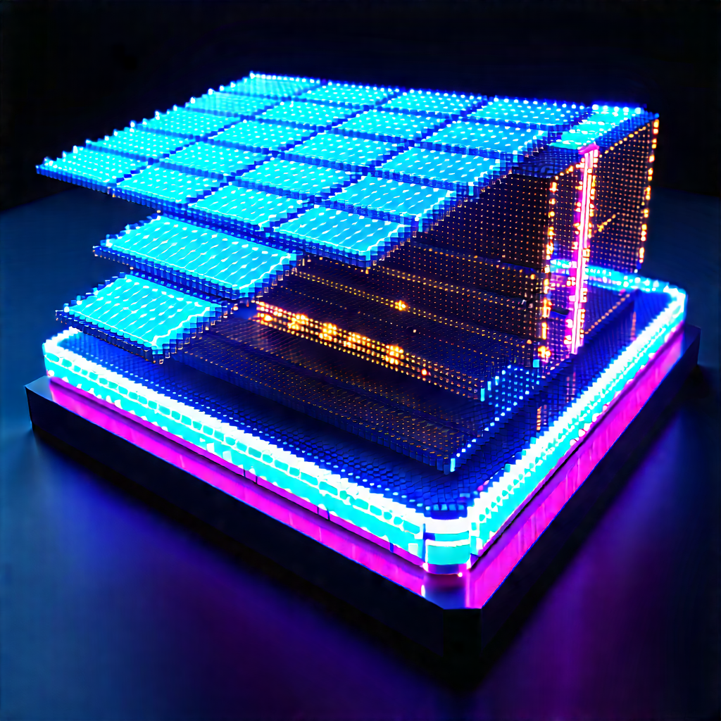Solar panel with neon accents