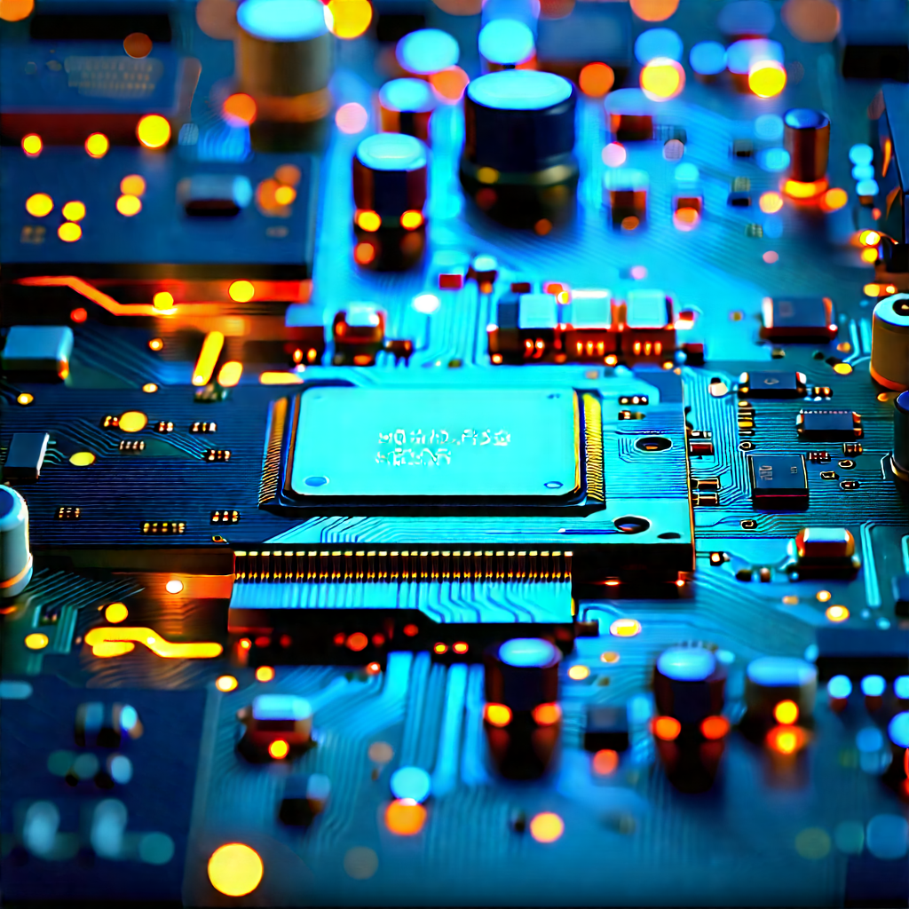 Circuit board with neon accents