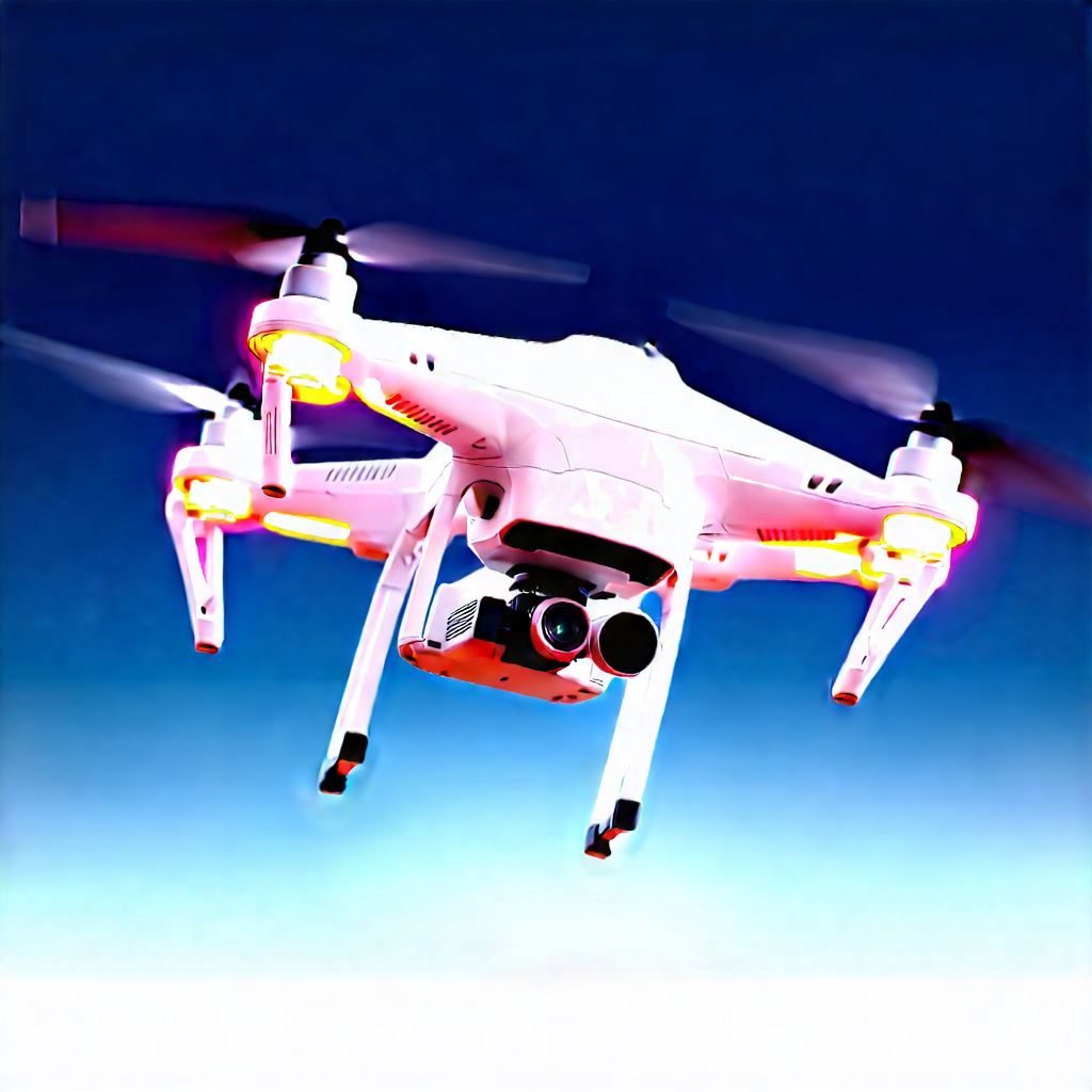 Drone With User Interface With White Drone