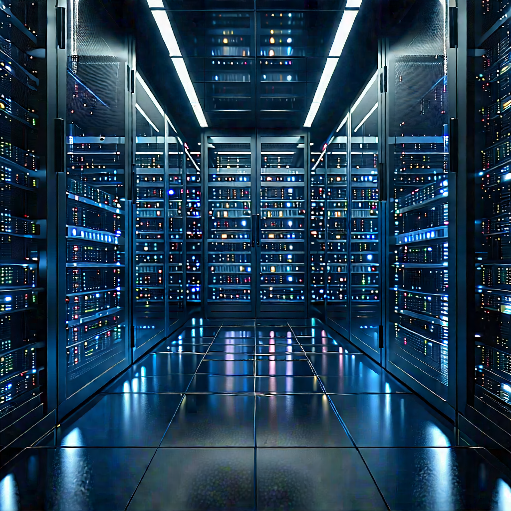 Server rack with data streams
