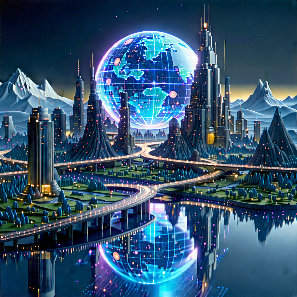 Artificial Intelligence Visualization With Futuristic Cityscape