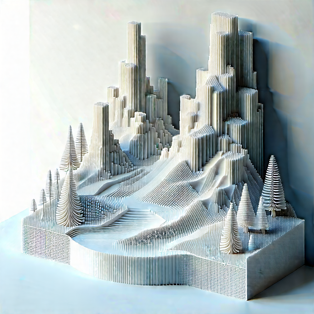 3d Printer With Digital Particles With Large Model