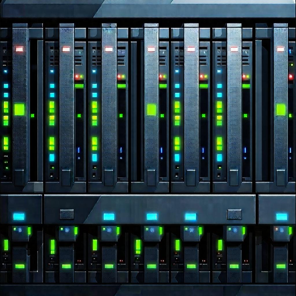 Server rack with data streams
