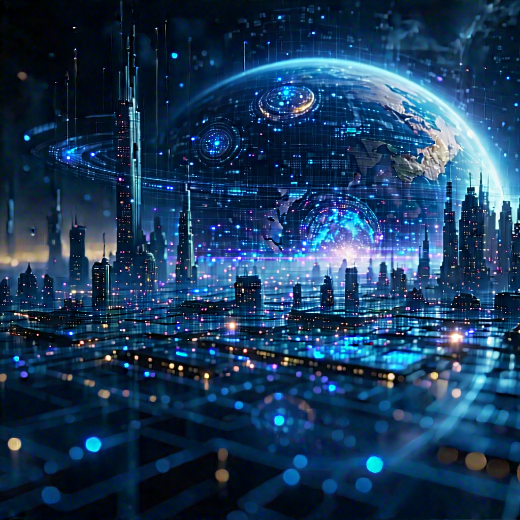 Big Data Visualization With Futuristic Scene,