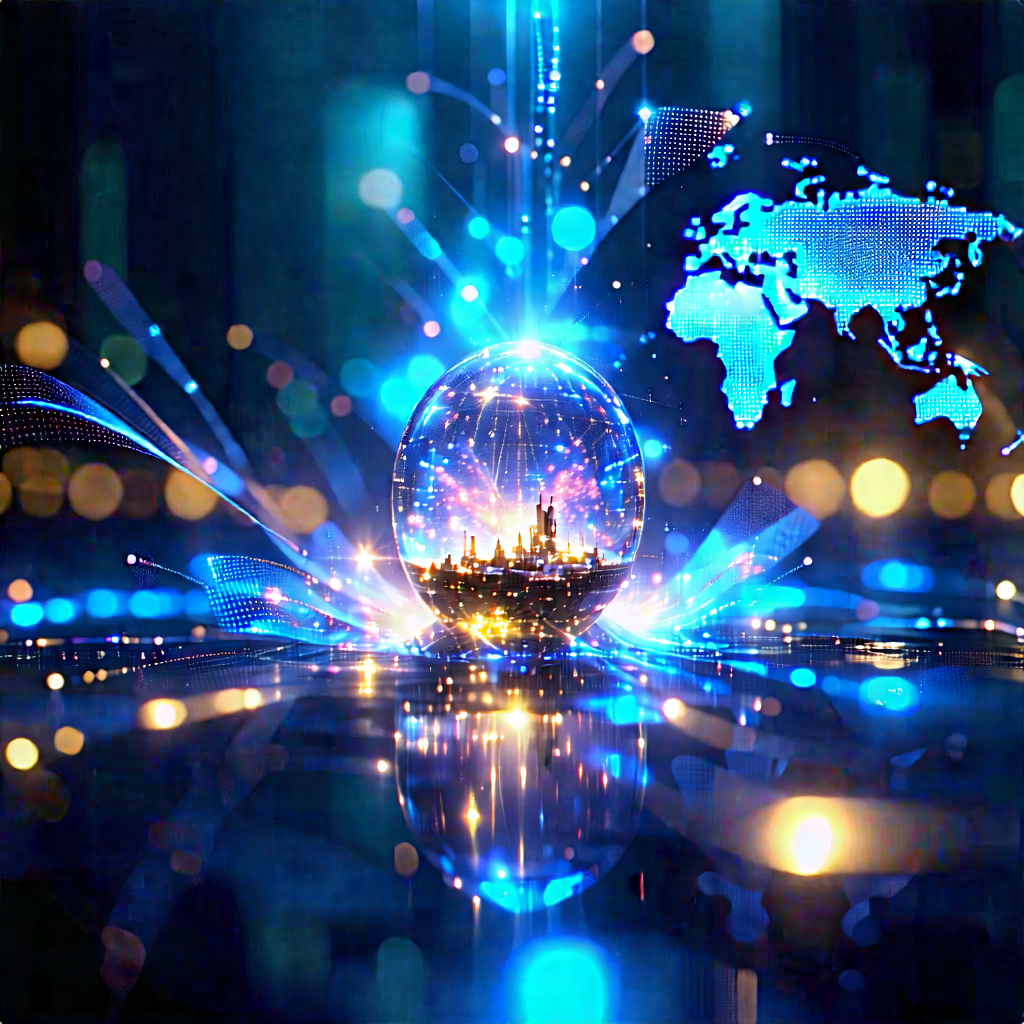 Digital Transformation Visualization With Large, Blue,