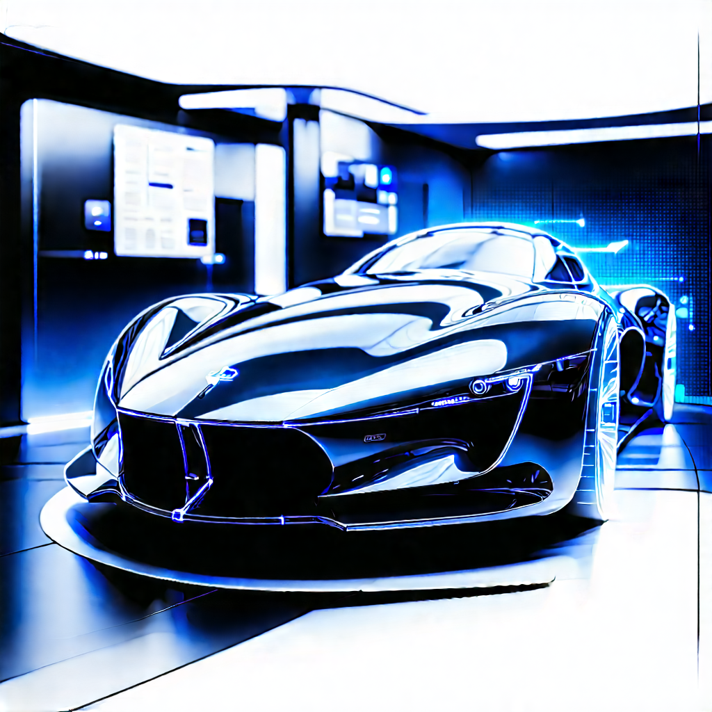 Automotive Technology In Tech Office With Sleek Black