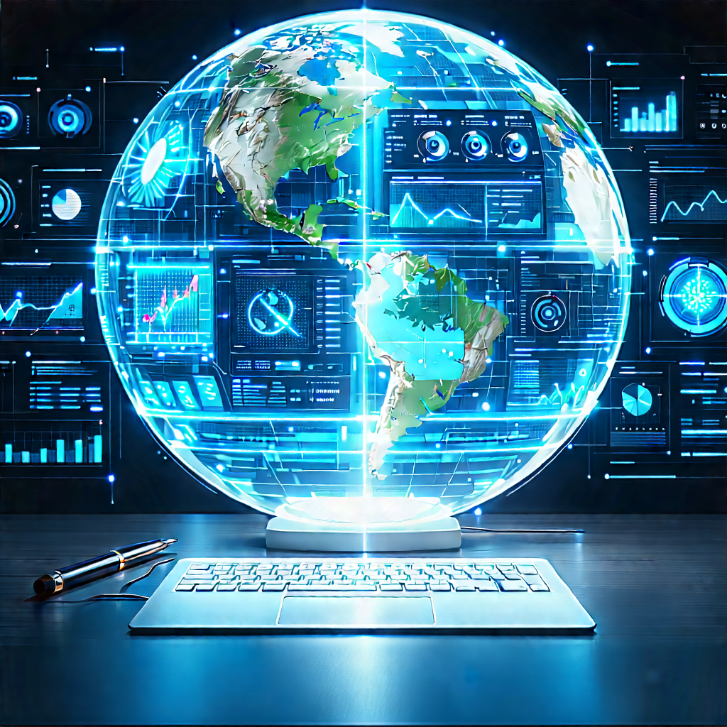 Financial Technology In Research Center With Laptop Computer