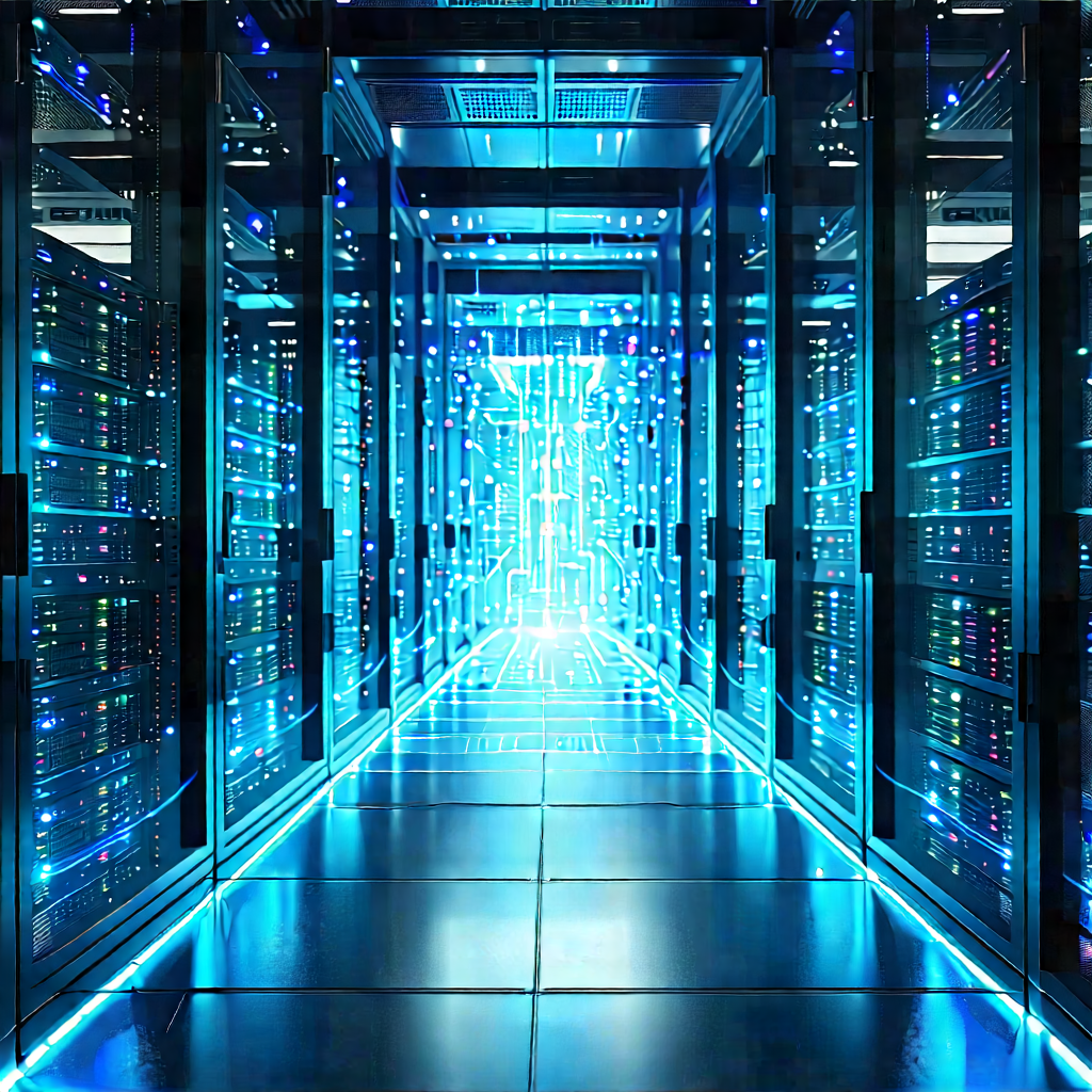 Server rack with holographic projection