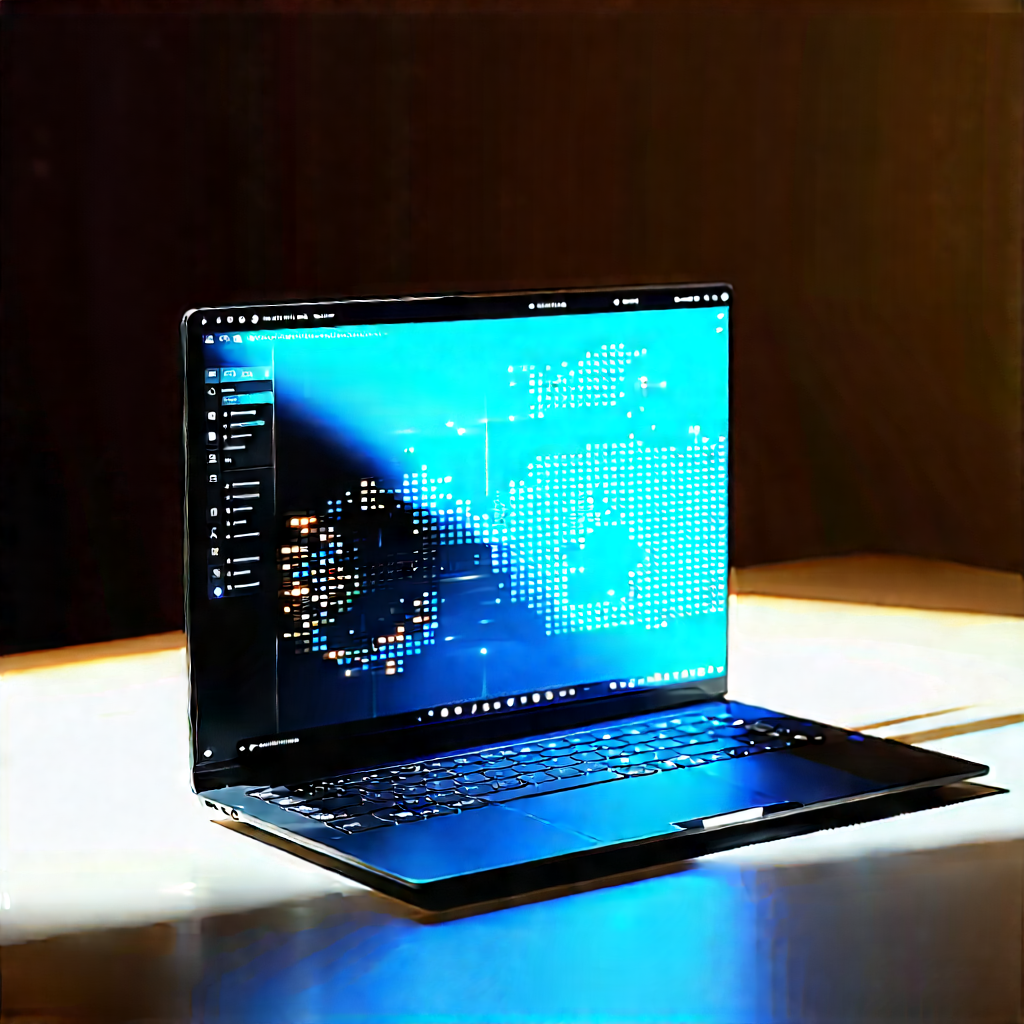 Laptop With Data Visualization With Laptop Computer