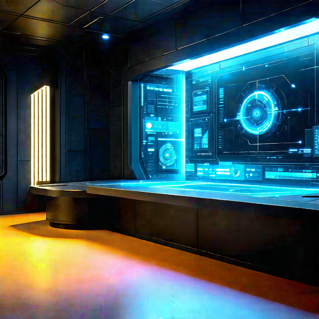 Futuristic Tech Startup Office With Image, There