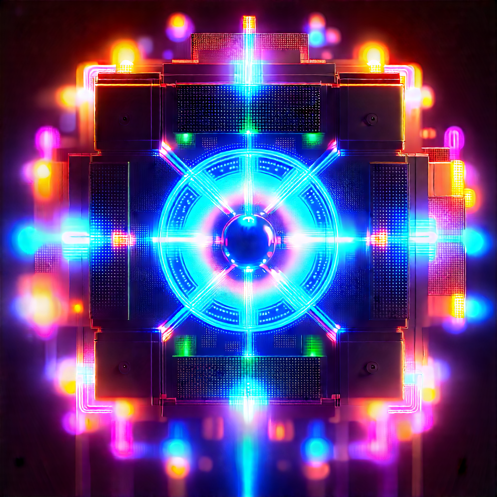 Quantum computer with neon accents