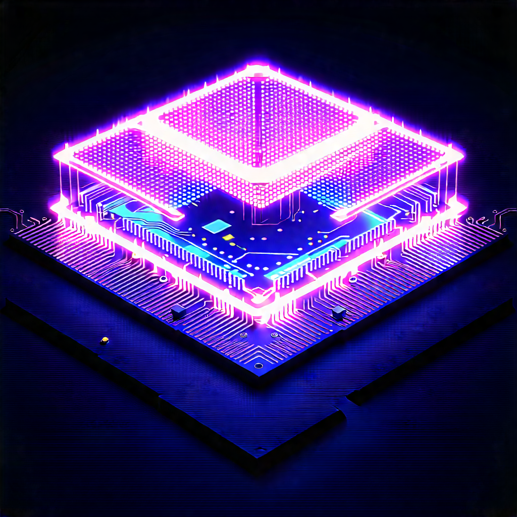 Quantum computer with neon accents