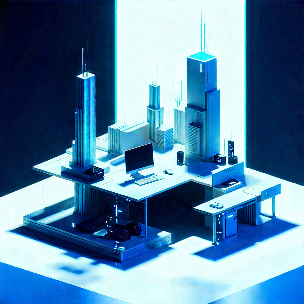 Futuristic tech startup office