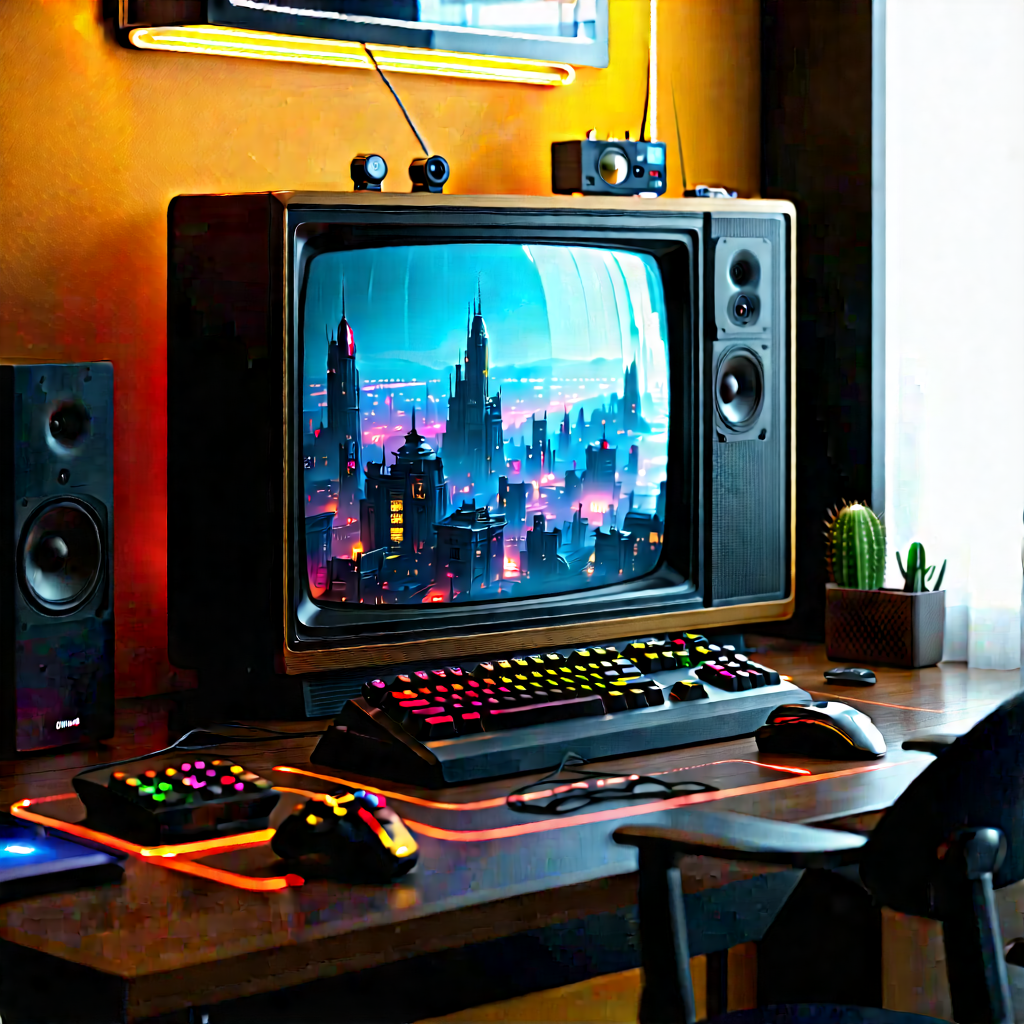 Entertainment Technology In Tech Office With Computer Monitor