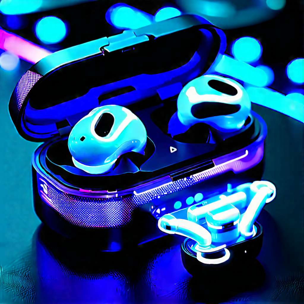 Wireless earbuds with glowing screen