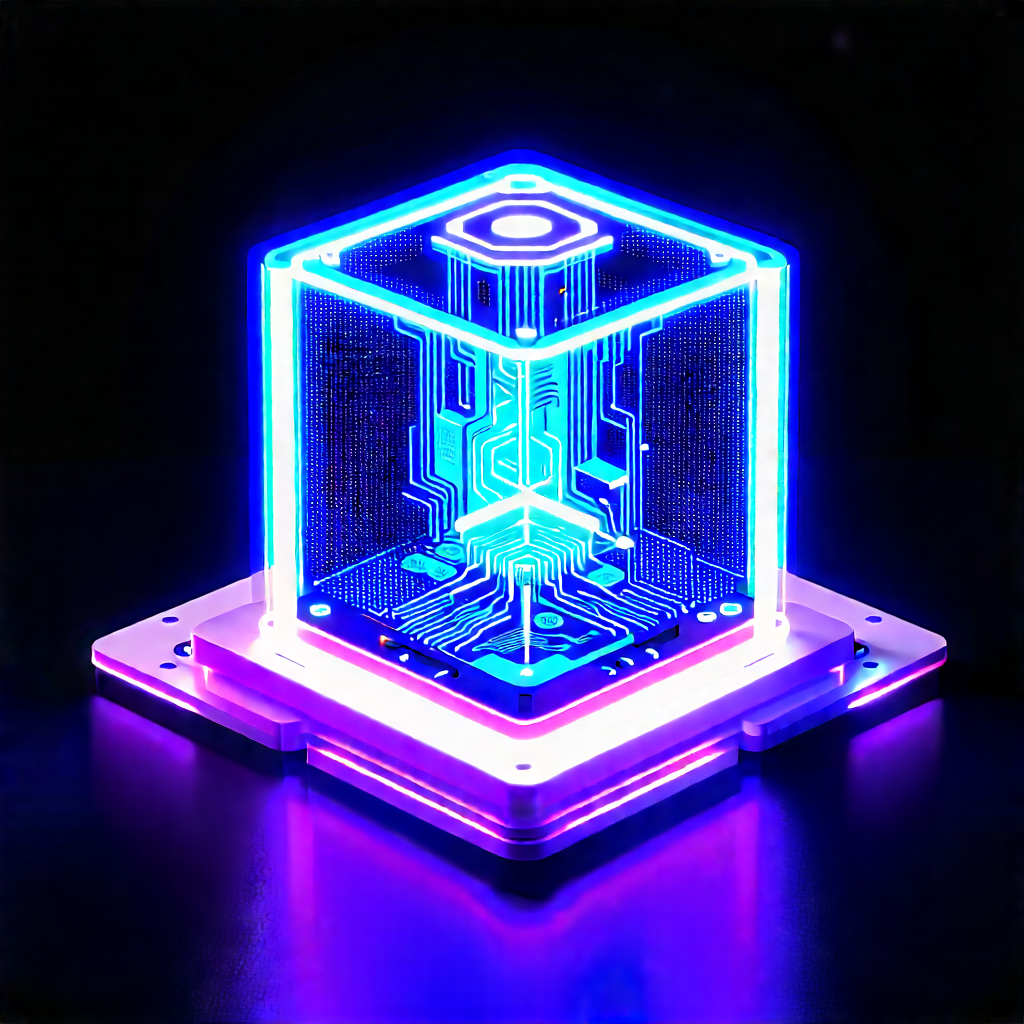 Quantum computer with neon accents