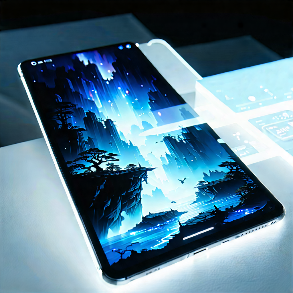 Tablet With Holographic Display With Cell Phone