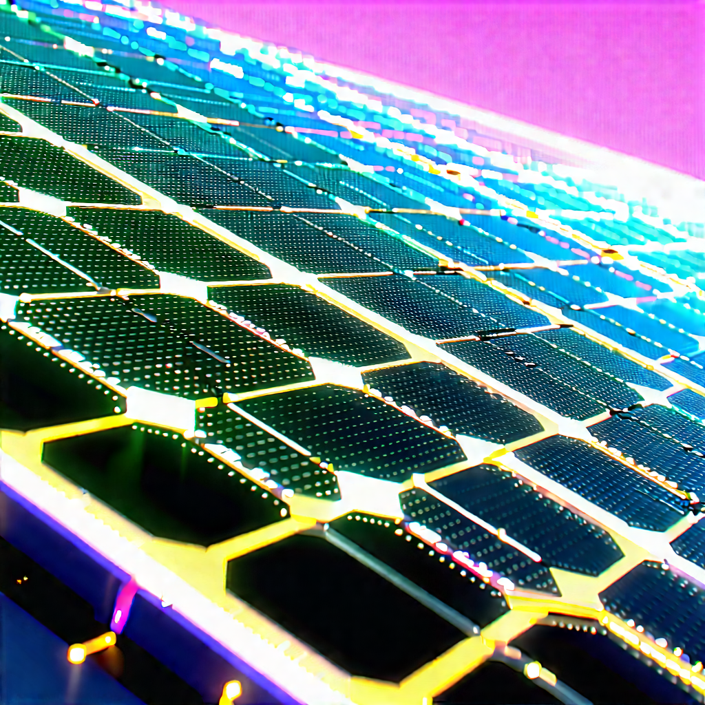 Solar panel with neon accents