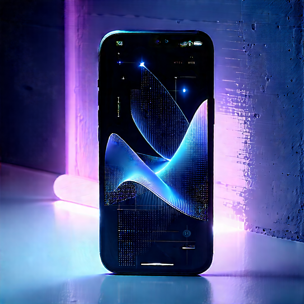 Smartphone With Data Visualization With Black Cell