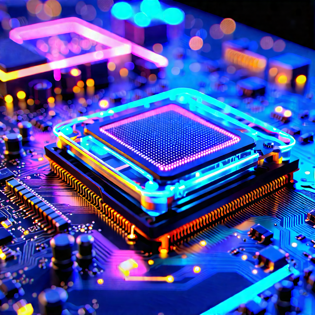 Circuit board with neon accents