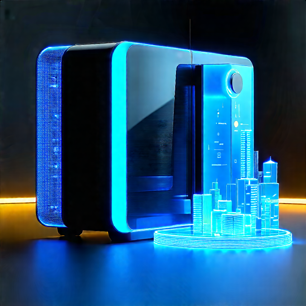 Innovative Smart Appliance (design:1.38) With Blue Black