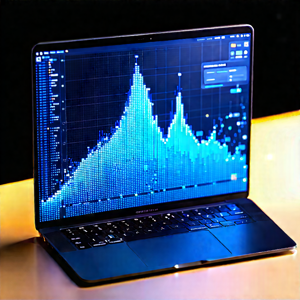 Laptop With Data Visualization With Laptop Computer