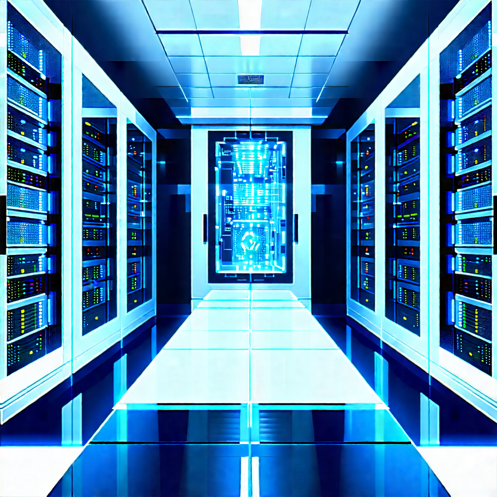 (futuristic:1.27) Server Room With Image, There