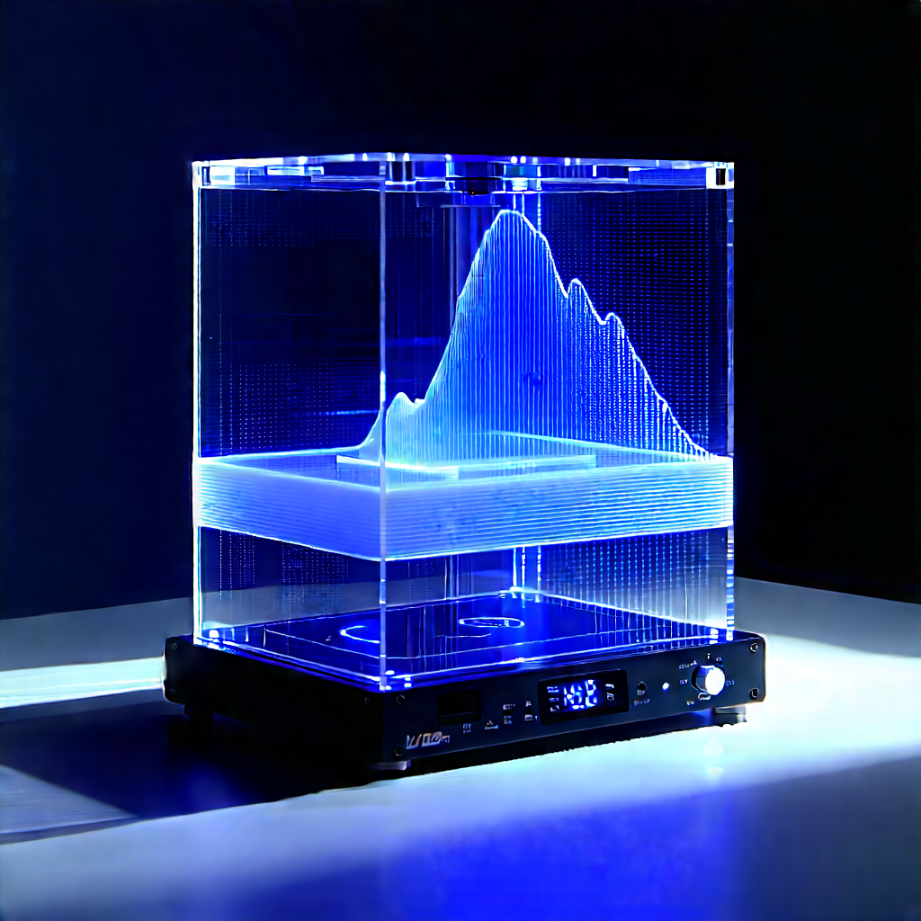 3d Printer With Data Streams With Blue Graphic