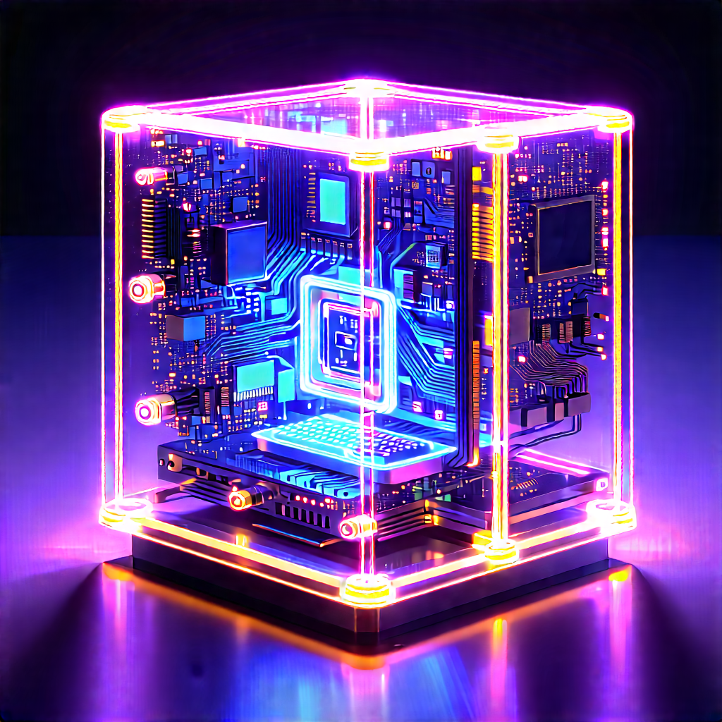 Quantum computer with neon accents