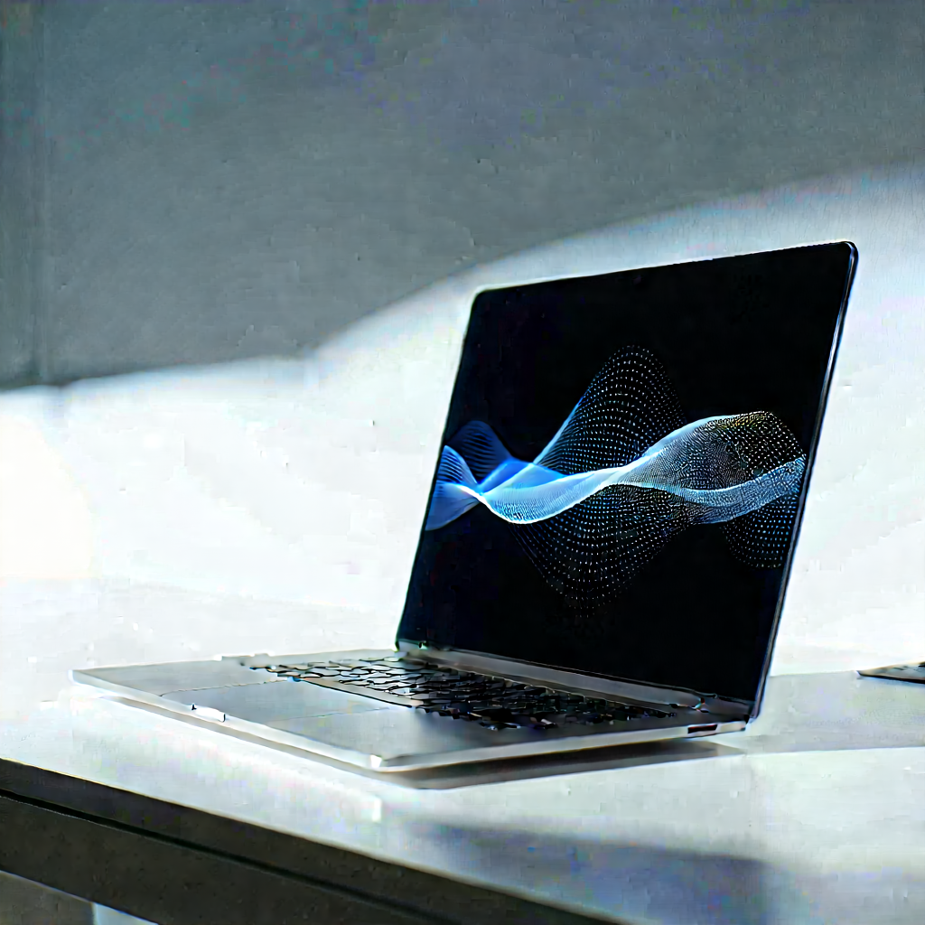 Laptop with data visualization