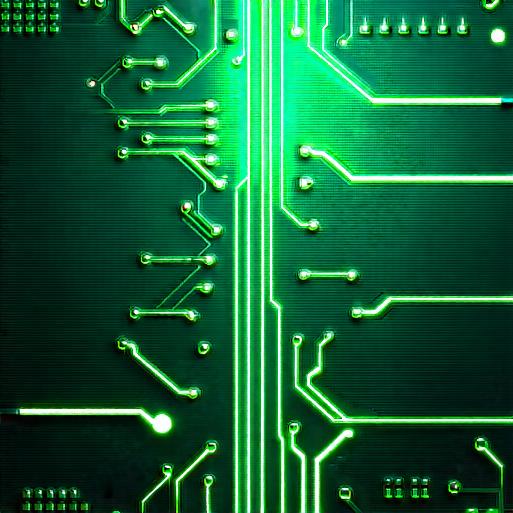 Circuit board with neon accents