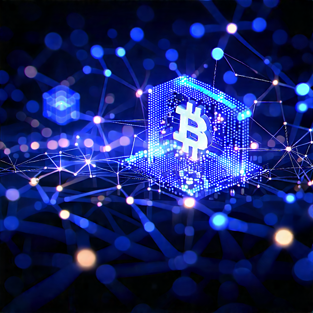 Blockchain Network Visualization With Blue White
