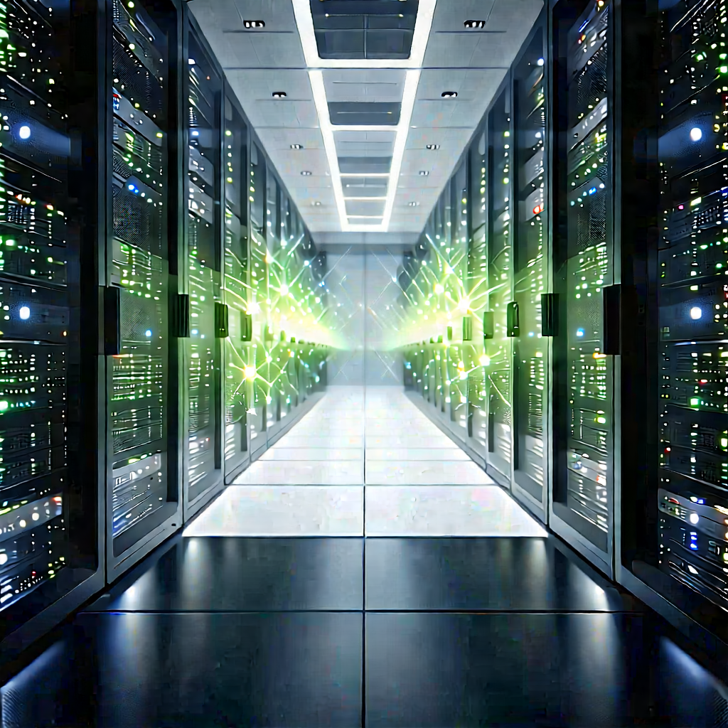 Server rack with holographic projection