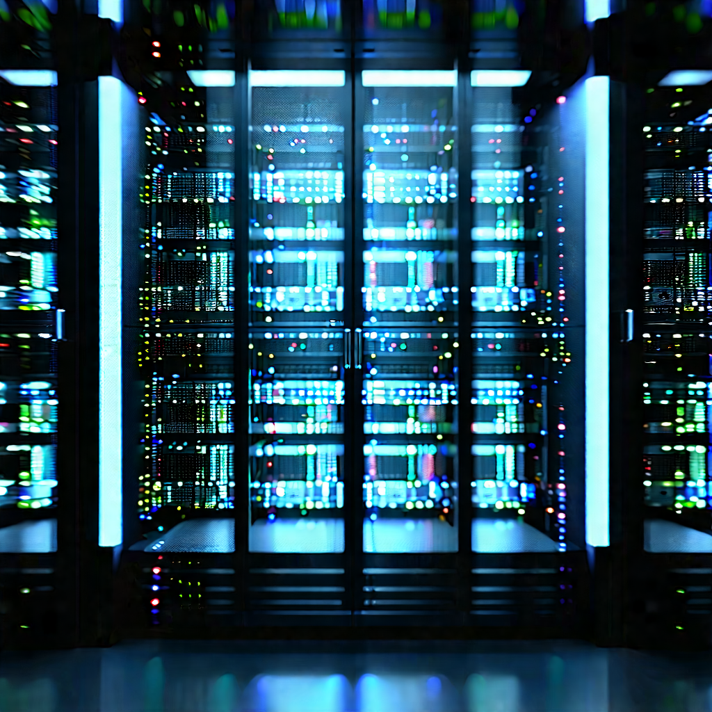 Server rack with digital particles