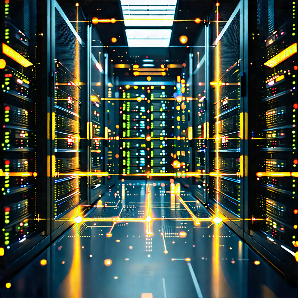 Server Rack With Laser Scanning With Image, There