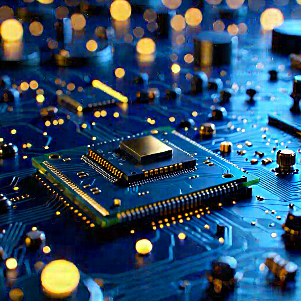Close-up Of Sensor Array With Computer Chip