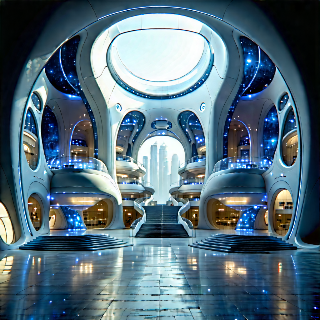 Futuristic Innovation Hub With Futuristic Building