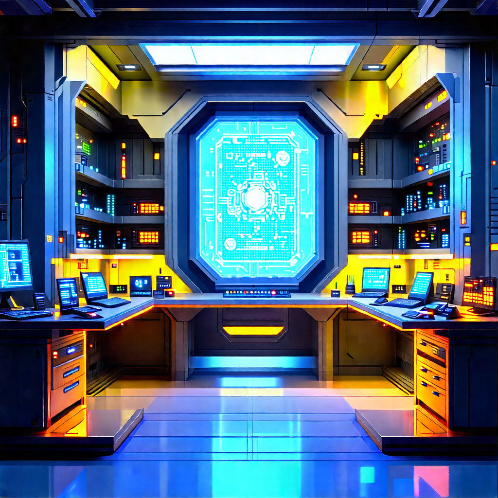 Futuristic Research Laboratory With Image, There