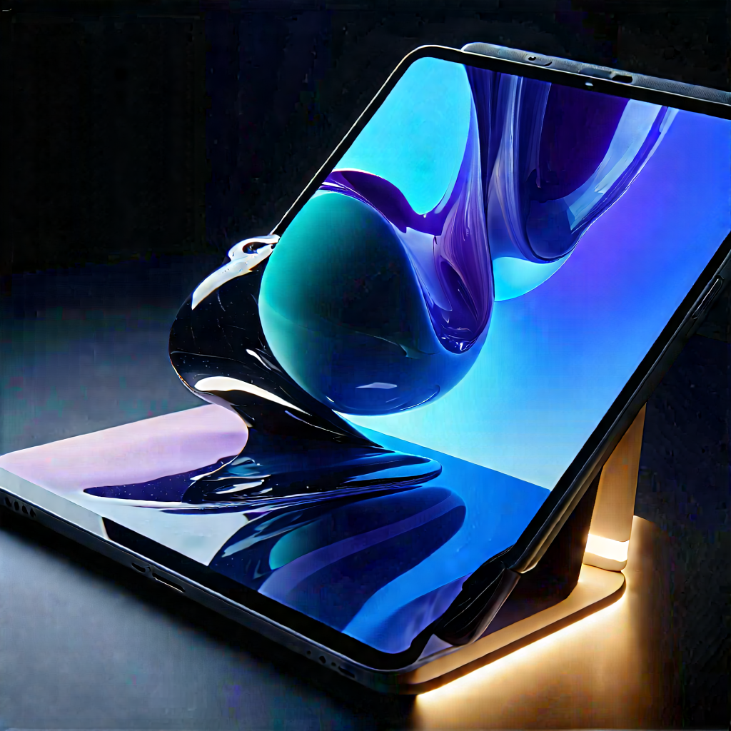 Tablet with digital artwork