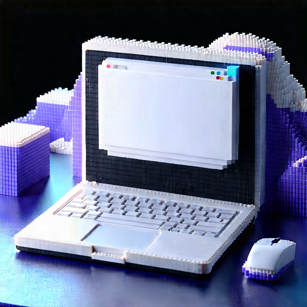 Laptop With User Interface With White Laptop