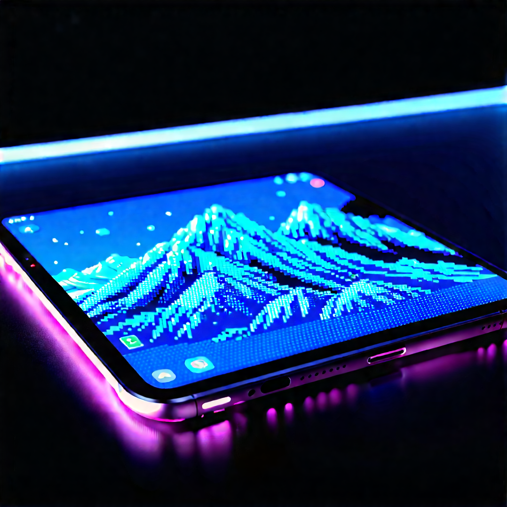 Tablet With Glowing Screen With Cell Phone