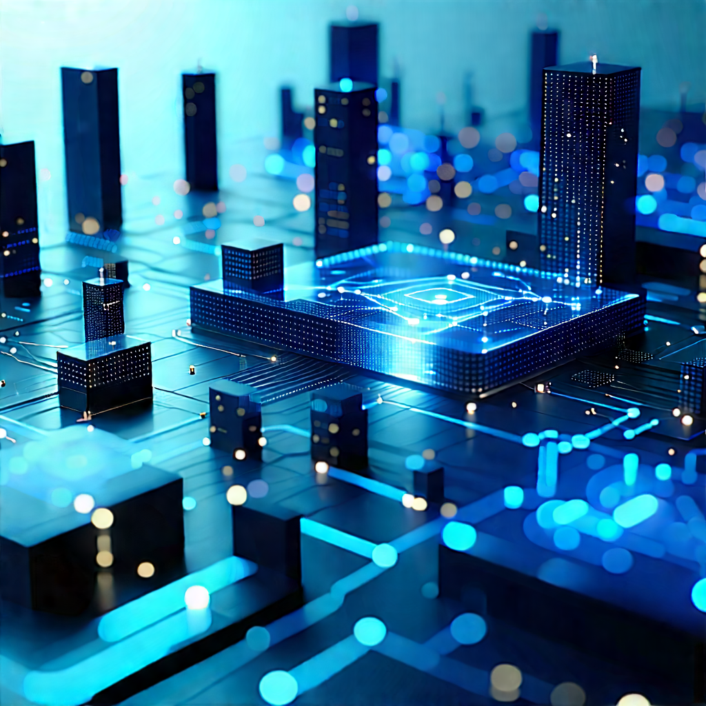 Blockchain Network Visualization With Blue White