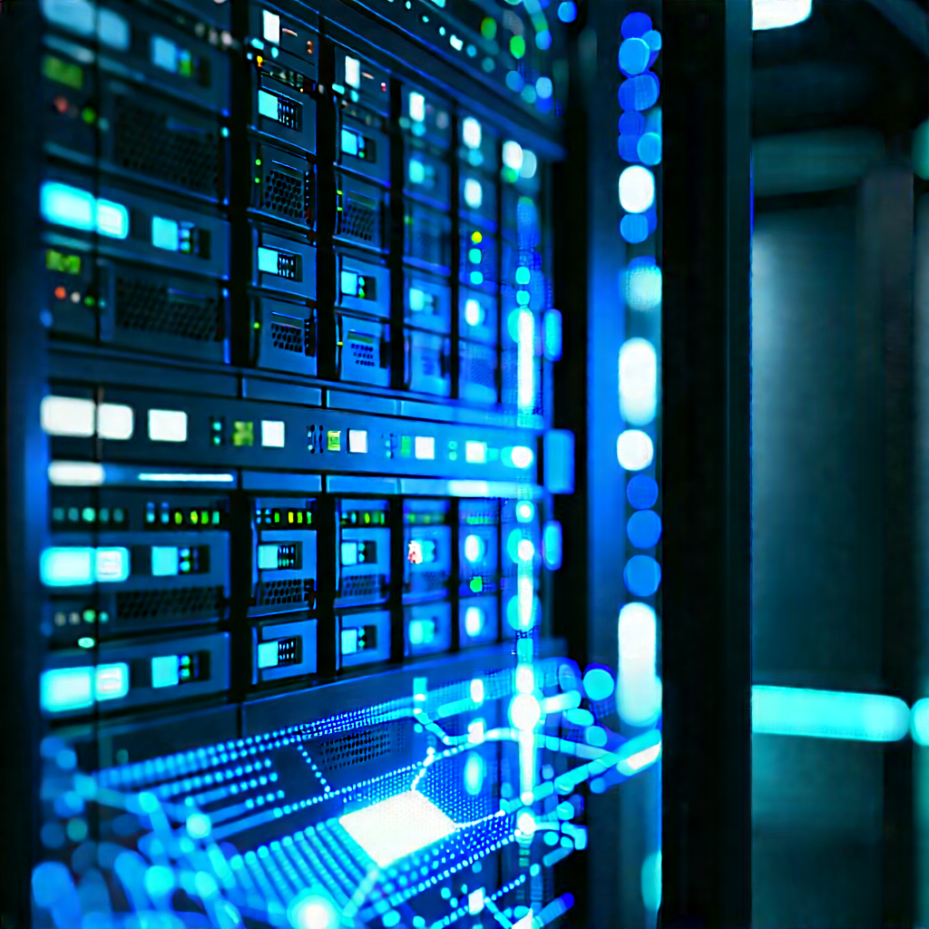 Server rack with holographic projection