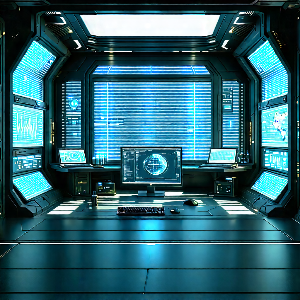 Futuristic Research Laboratory With Image, There