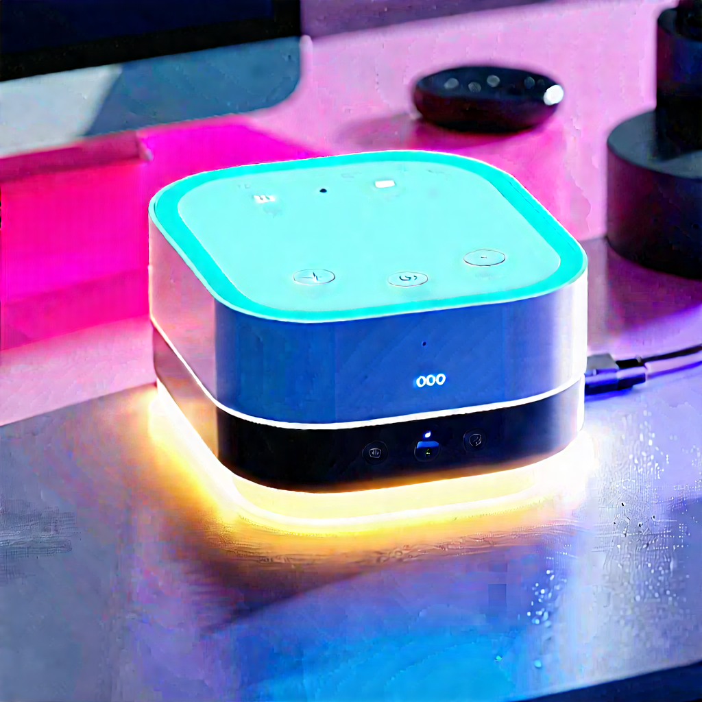 Smart home (device:1.41) with glowing screen