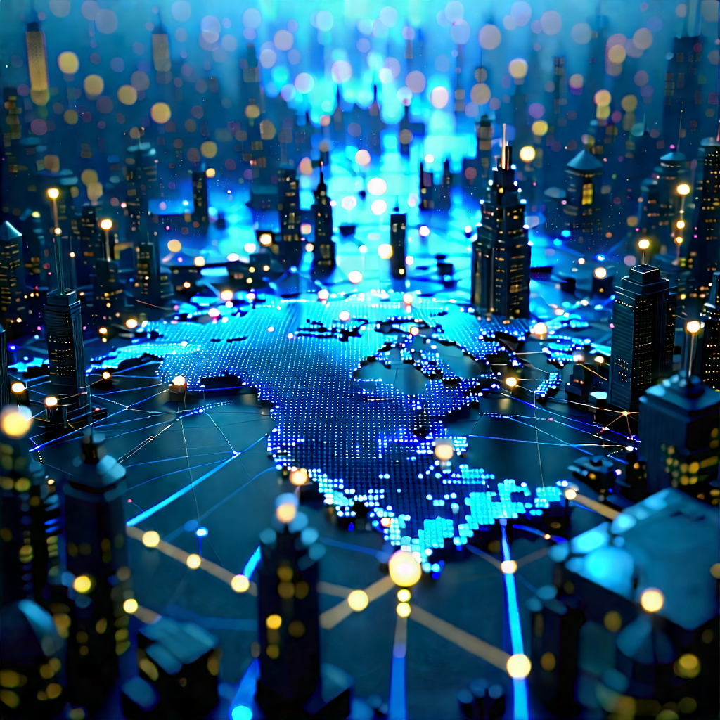Blockchain Network Visualization With Blue White