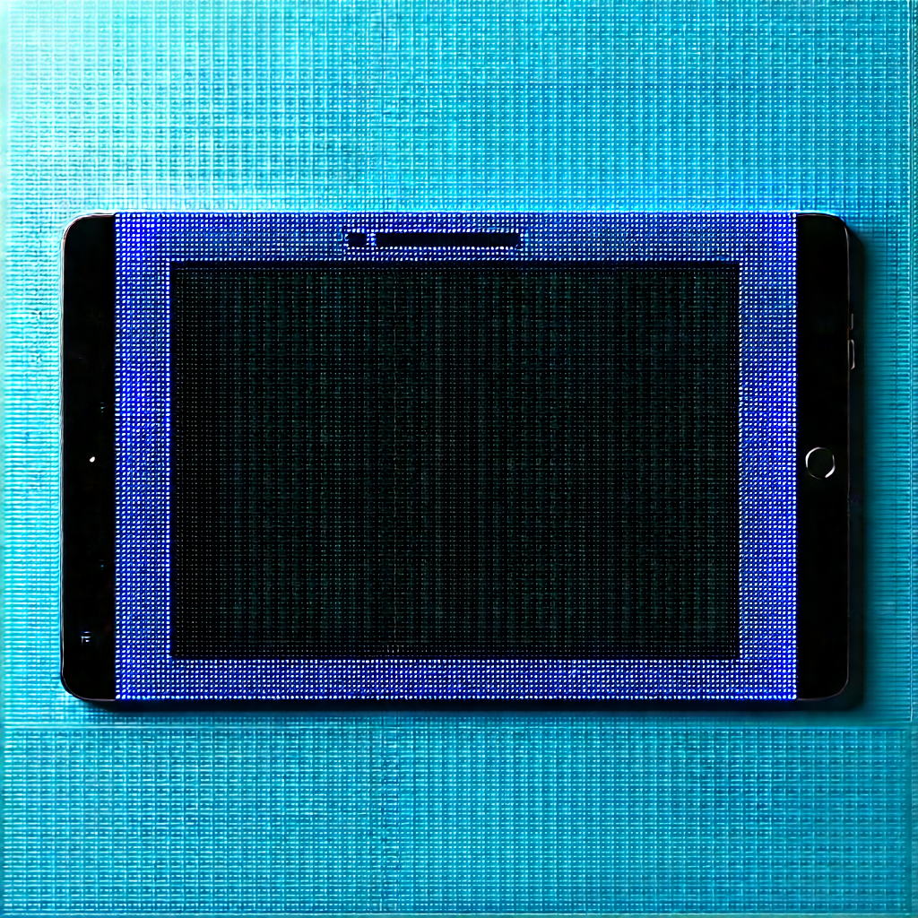 Tablet With User Interface With Black Blue
