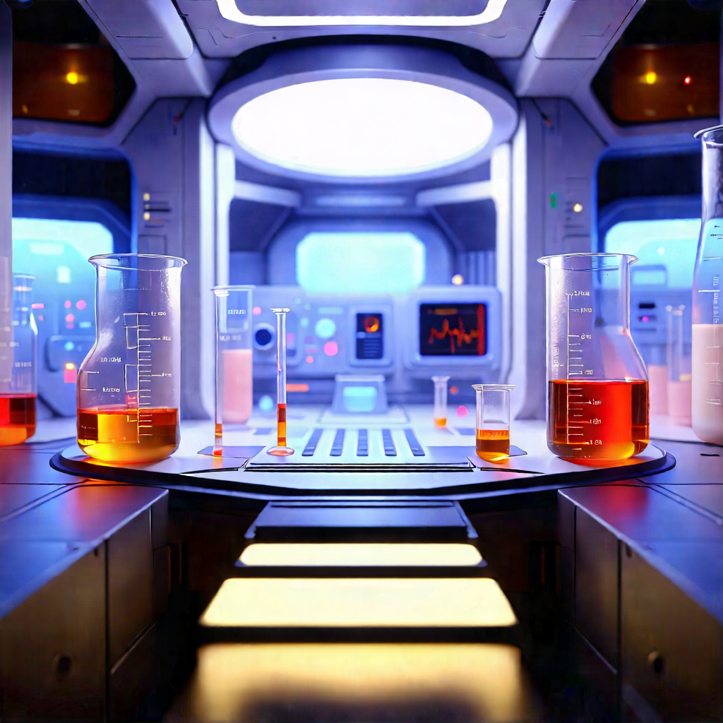 Futuristic Research Laboratory With Image, There
